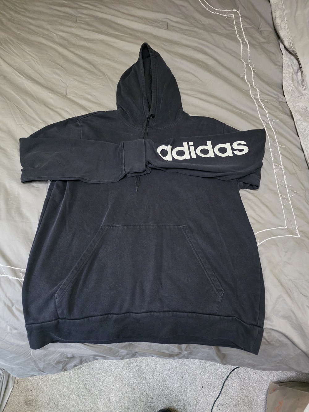 adidas Women’s Black Crewneck Hoodie with Sleeve Logo